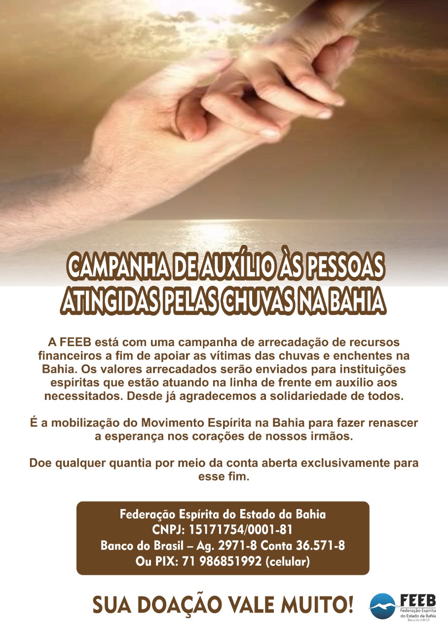 Campanha de auxílio às pessoas atingidas pelas chuvas na Bahia